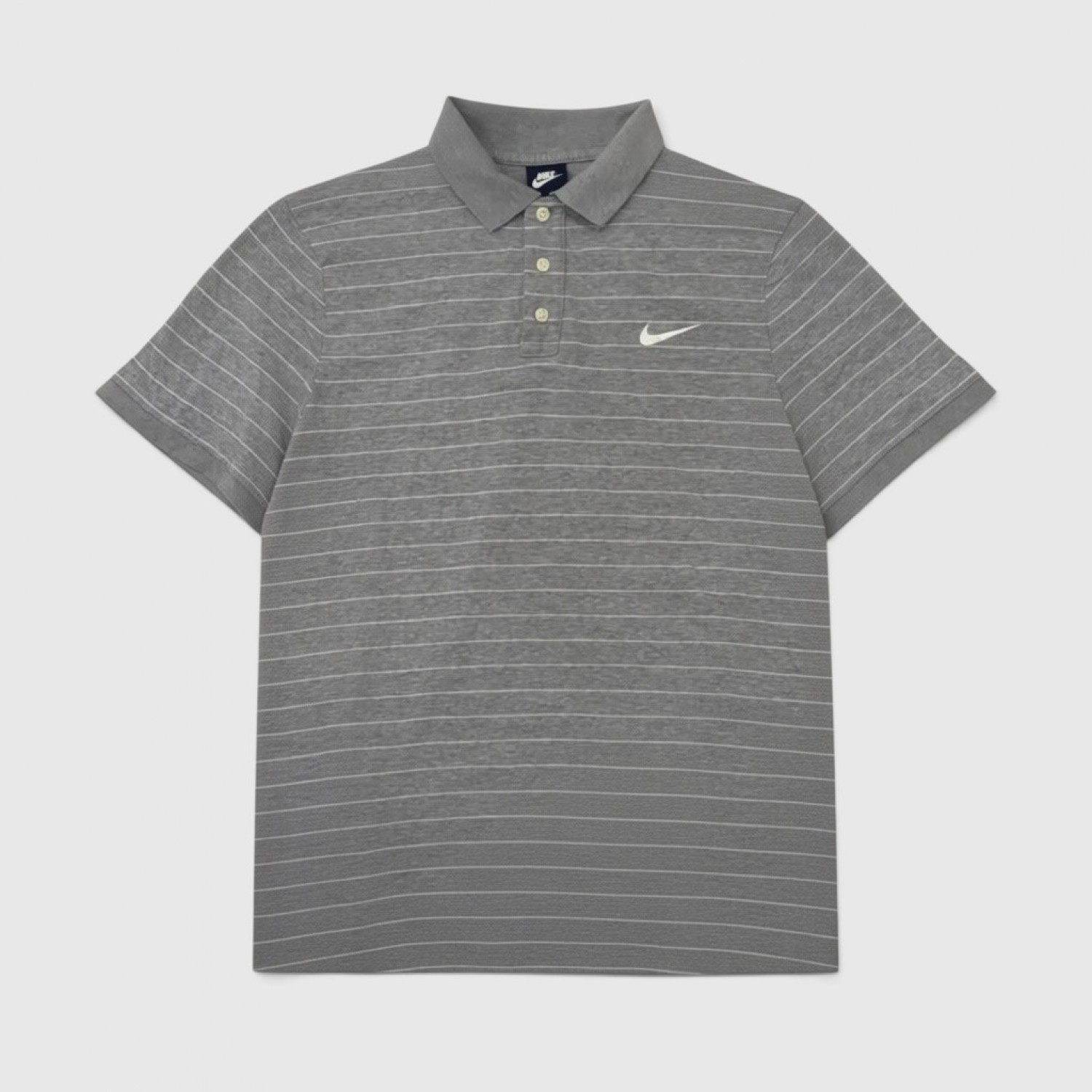 Nike Γκρι Ριγέ Polo Μπλούζα – Ανδρική XXL / Pre-Owned